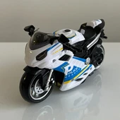 Oyuncak Motosiklet Şık Görünümlü Çek Bırak Işıklı ve Sesli Renkli 15 Cm - Mavi Su Dünyası - 7