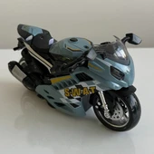 Oyuncak Motosiklet Şık Görünümlü Çek Bırak Işıklı ve Sesli Renkli 15 Cm - Mavi Su Dünyası - 10