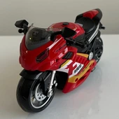 Oyuncak Motosiklet Şık Görünümlü Çek Bırak Işıklı ve Sesli Renkli 15 Cm - Mavi Su Dünyası - 5