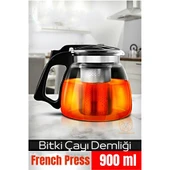 ModaCar Süzgeçli French Press Cam Demlik 900 Ml Bitki Çayı Demliği - 1
