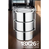 ModaCar XL 18X26 CM Sefer Tası Paslanmaz Çelik Yemek Kabı - 1