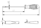 İzeltaş 4100171125 Kraft Serisi Düz Uçlu Tornavida 11x250 - 2