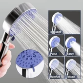 Rondo Mafsallı duş seti 5 fonksiyonlu su akış duş başlığı takımı el duş takımı paslanmaz krom - 3