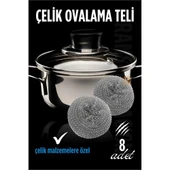 ModaCar Çelik Bulaşık Teli Çelik Bulaşık Ovalama Teli 8 ADET - 1