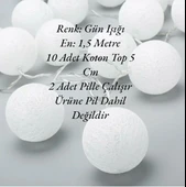 Brokoli Home Koton Top Dizeleri Ramazan Bayramı Işığı Süsü Günışığı Led Işık 1,5 Metre 10 Toplu Pilli Gün Işığı Rengi Led Büyük Toplu - 1
