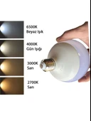 (10 Adet) 20W (120W) 3000K (Sarı Işık) E27 Duylu (Kalın Duy) Glop Led Ampul - 5