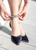 Seribo Bilek Taş Detaylı Arkası Açık Stiletto Kadın Topuklu Ayakkabı - 6