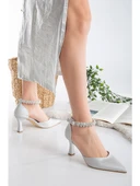Seribo Bilek Taş Detaylı Arkası Açık Stiletto Kadın Topuklu Ayakkabı thumbnail 13