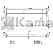 1300151 SU RADYATÖRÜ (650x266x33) OPEL COMBO-B (1.7D DİZEL) 94-01 / CORSA-B (1.5D/1.5TD/1.7D) 93-00 İTHAL - 1