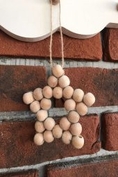 Dekoratif Handmade Ahşap Yıldız - 11