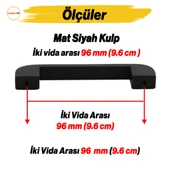 Zehra Kulp 96 mm Siyah Metal Mutfak Mobilya Çekmece Mutfak Dolap Dolabı Kulpları Kapak Kulbu 9.6 cm - 2