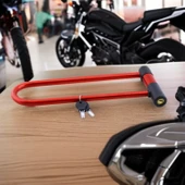 Kilit Direksiyon Motosiklet Bisiklet Kilidi Motorsiklet Halat Zincir Çelik Hırsız Güvenlik 31 cm - 2