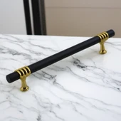 Eylül Mobilya Mutfak Dolabı Çekmece Dolap Kulpları Kapak Kulpu Kulbu Siyah Altın 160 mm Metal Kulp thumbnail 7