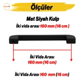 Zehra Kulp 160 mm Siyah Metal Mutfak Mobilya Çekmece Mutfak Dolap Dolabı Kulpları Kapak Kulbu 16 cm thumbnail 2