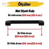 Zehra Kulp 224 mm Siyah Metal Mutfak Mobilya Çekmece Mutfak Dolap Dolabı Kulpları Kapak Kulbu 22.4 cm thumbnail 2