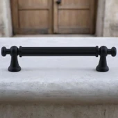 Selçuklu (96 mm - 9.6 cm) Mat Siyah Metal Mobilya Mutfak Çekmece Dolap Dolabı Kulbu Kulpu Kulpları thumbnail 3