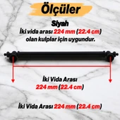 Osmanlı (224 mm - 22.4 cm) Mat Siyah Metal Mobilya Mutfak Çekmece Dolap Dolabı Kulbu Kulpu Kulpları thumbnail 2
