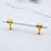 Eylül Mobilya Mutfak Dolabı Çekmece Dolap Kulpları Kapak Kulpu Kulbu Beyaz Altın 96 mm Metal Kulp thumbnail 7