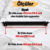 Osmanlı (192 mm - 19.2 cm) Mat Siyah Metal Mobilya Mutfak Çekmece Dolap Dolabı Kulbu Kulpu Kulpları thumbnail 2