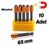 10 Adet Mıknatıslı Bits Uç PZ2 65 mm Renkli Vida Tutucu Sökme Yıldız Matkap Vidalama Ucu S2 Çeliği thumbnail 2