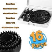 Ahşap Panç Seti Duvar Buat Alçıpan Kartonpiyer Delme  Adaptör Takımı 16 Parça Delik Açma Testeresi thumbnail 1