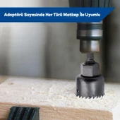 Ahşap Panç Seti Duvar Buat Alçıpan Kartonpiyer Delme  Adaptör Takımı 16 Parça Delik Açma Testeresi thumbnail 3