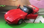 Oyuncak Metal Model Araba 1 / 36 Çek Bırak 1982 Corvette Coupe Kırmızı - 5