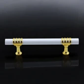 Eylül Mobilya Mutfak Dolabı Çekmece Dolap Kulpları Kapak Kulpu Kulbu Beyaz Altın 96 mm Metal Kulp thumbnail 6