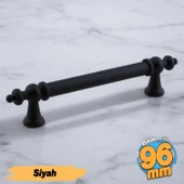 Osmanlı (96 mm - 9.6 cm) Mat Siyah Metal Mobilya Mutfak Çekmece Dolap Dolabı Kulbu Kulpu Kulpları thumbnail 1