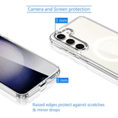 Samsung Galaxy S23 Kılıf Magsafe Özellikli Şeffaf Silikon Kapak - 3