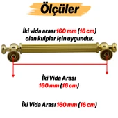Selçuklu (160 mm - 16 cm) Gold Metal Mobilya Mutfak Çekmece Dolap Dolabı Kulbu Kulpu Kulpları thumbnail 2