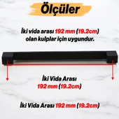 Orta Köprü (192 mm - 19.2 cm) Siyah Metal Mobilya Mutfak Çekmece Dolap Dolabı Kulbu Kulpu Kulpları - 2