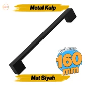 Dar Köprü (160 mm - 16 cm) Mat Siyah Metal Mobilya Mutfak Çekmece Dolap Dolabı Kulbu Kulpu Kulpları thumbnail 1