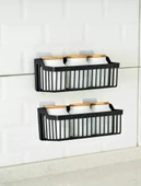 Yapışkanlı Plastik Banyo Rafı İkili Banyo Düzenleyici Duş Rafı Organizer Şampuanlık - 4