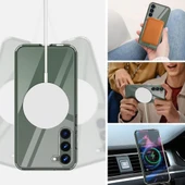 Samsung Galaxy S23 Kılıf Magsafe Özellikli Şeffaf Silikon Kapak - 2