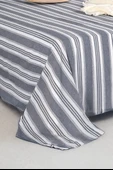 Upstyle Sport Çizgili Çarşaf + Yastık Kılıfı  Seti Çift Kişilik Soft Line Antrasit thumbnail 3
