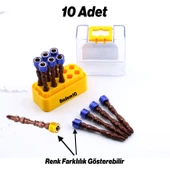 10 Adet Mıknatıslı Bits Uç PH2 65 mm Renkli Vida Tutucu Sökme Yıldız Matkap Vidalama Ucu S2 Çeliği - 6