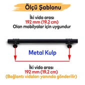 Eylül (192 mm - 19.2 cm) Siyah Metal Mobilya Mutfak Çekmece Dolap Dolabı Kapak Kulbu Kulpu Kulpları thumbnail 2