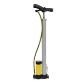 Metal El Tipi Göstergeli Bisiklet Pompası Gri Ayak Tutamaklı Top Teker Şambrel  Şişirme 160 Psı thumbnail 2