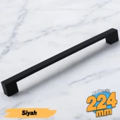 Orta Köprü (224 mm - 22.4 cm) Siyah Metal Mobilya Mutfak Çekmece Dolap Dolabı Kulbu Kulpu Kulpları thumbnail 1