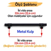 Eylül (224 mm - 22.4 cm) Siyah Metal Mobilya Mutfak Çekmece Dolap Dolabı Kapak Kulbu Kulpu Kulpları thumbnail 2