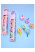 Pullu Ayıcık Yumurtlayan Fosforlu Kalem 1 Paket 5 Renk Pullu Ayıcık Figürlü İşaret Kalemi Mini 5 li Fosforlu Kalem - 2
