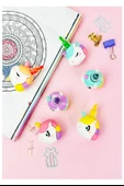 Unicorn Fosforlu Kalem Yumurtlayan 1 Paket 5 Renk Unicorn Figürlü İşaret Kalemi Mini 5 li Fosforlu Kalem - 3