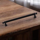 Selçuklu (224 mm - 22.4 cm) Siyah Metal Mobilya Mutfak Çekmece Dolap Dolabı Kulbu Kulpu Kulpları thumbnail 3