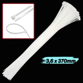 10 Adet Cırt Kelepçe 3,6x370 mm Plastik Beyaz Renk Kablo Zip Bağı Çok Amaçlı Bağlama - 4