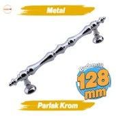 Nilay Krom Metal Kulp 128 mm - 12.8 cm Mobilya Çekmece Mutfak Dolabı Dolap Kulpları Kulbu Kulpu thumbnail 1