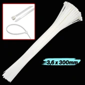 100 Adet Cırt Kelepçe 3,6x300 mm Plastik Beyaz Renk Zip Kablo Bağı Çok Amaçlı Bağlama thumbnail 4