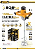 SGS5100 Profesyonel İki Devirli Boya ve Harç Karıştırıcı Mikseri 1800 Watt - 2