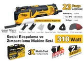 SGS5255 - 23 Parça Kesici Raspalama Zımparalama Makine Seti 310 Watt - Metal Ahşap Derz Kazıyıcı Kesici - 2