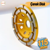 Beton Mermer Granit Taşlama Elmas Çanak Disk Yüzey Silme Temizleme Çift Sıra Segmanlı 115 mm - 1